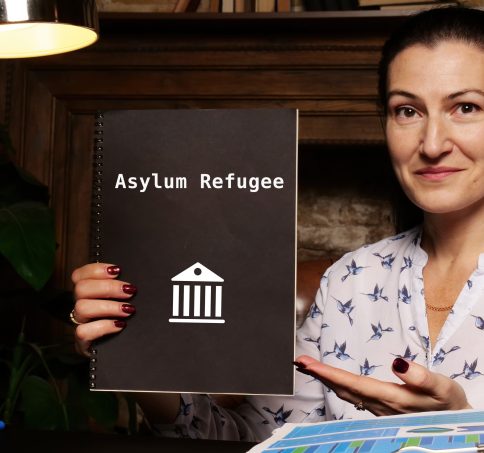 Juridical,Concept,Meaning,Asylum,Refugee,With,Sign,On,The,Sheet.